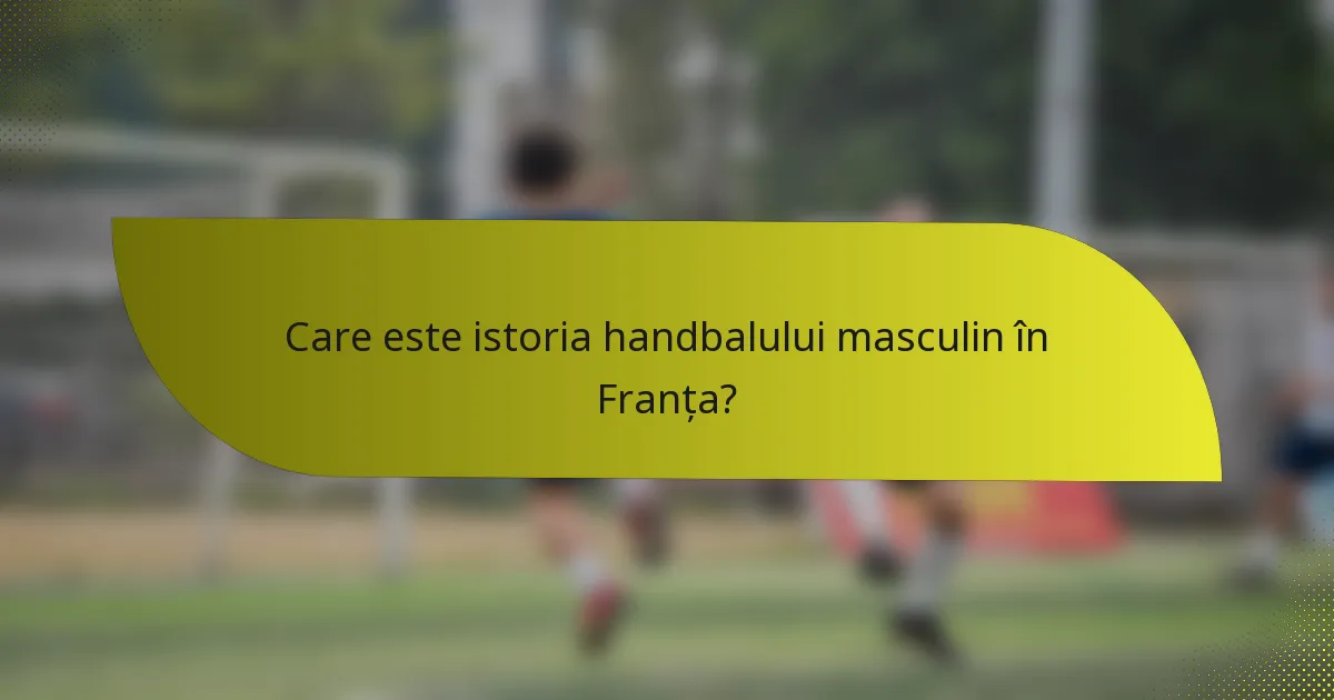 Care este istoria handbalului masculin în Franța?