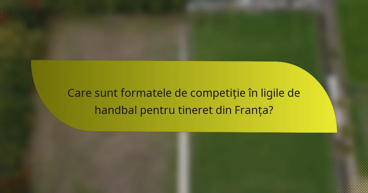 Care sunt formatele de competiție în ligile de handbal pentru tineret din Franța?