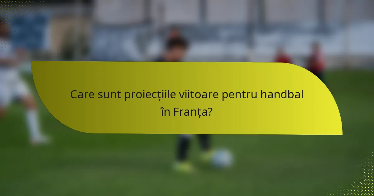 Care sunt proiecțiile viitoare pentru handbal în Franța?