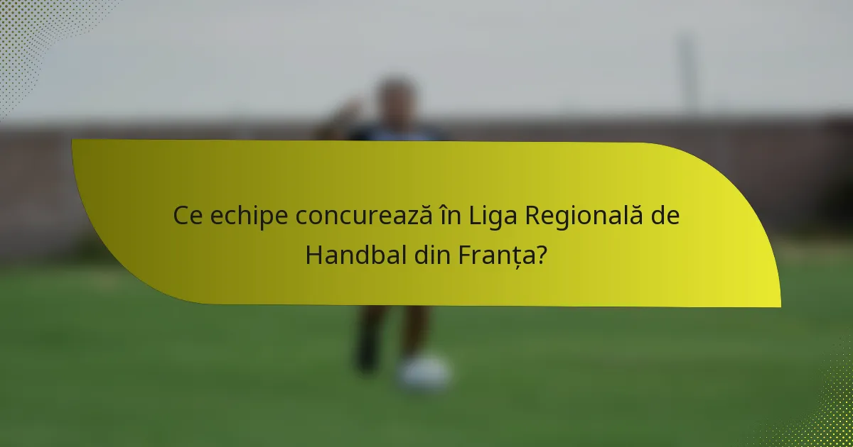 Ce echipe concurează în Liga Regională de Handbal din Franța?