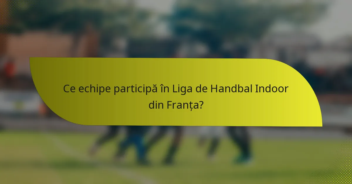 Ce echipe participă în Liga de Handbal Indoor din Franța?
