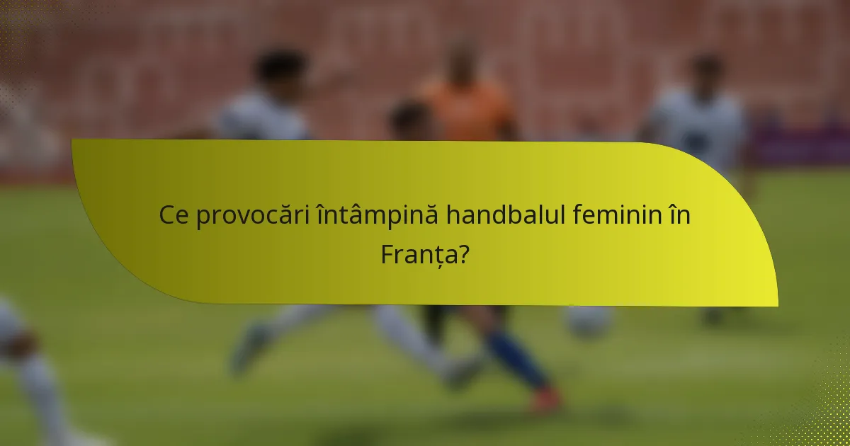 Ce provocări întâmpină handbalul feminin în Franța?