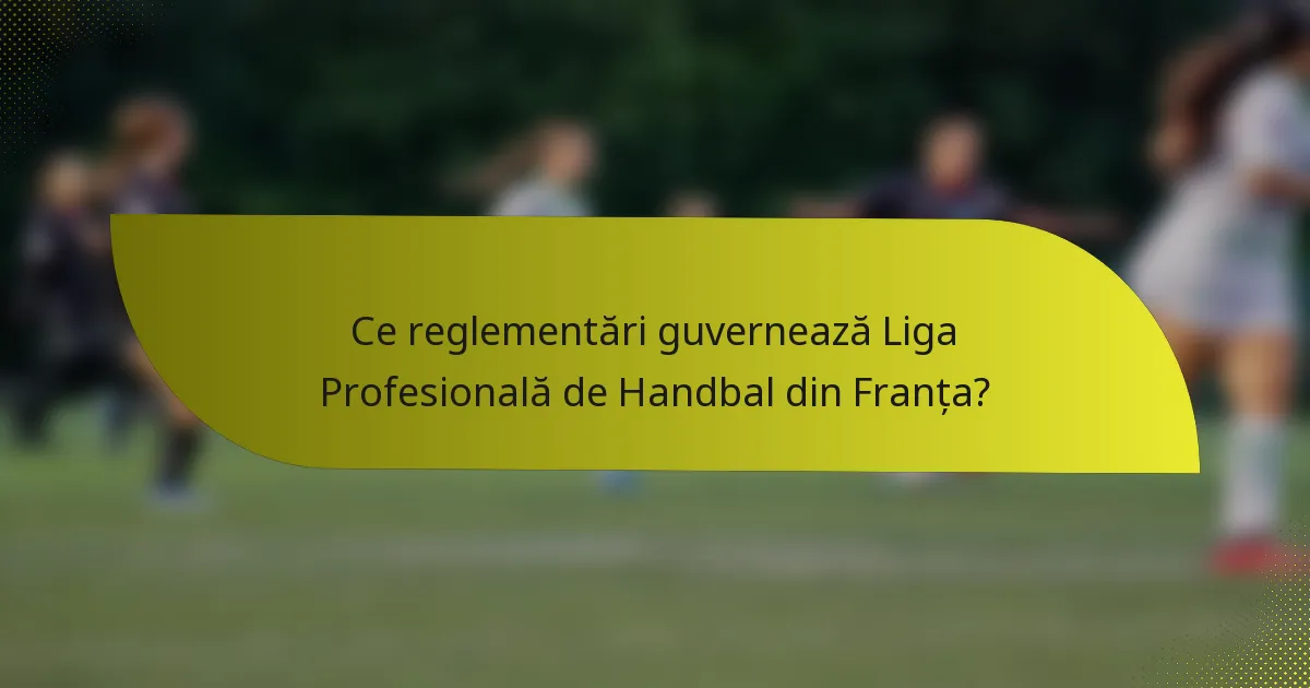 Ce reglementări guvernează Liga Profesională de Handbal din Franța?
