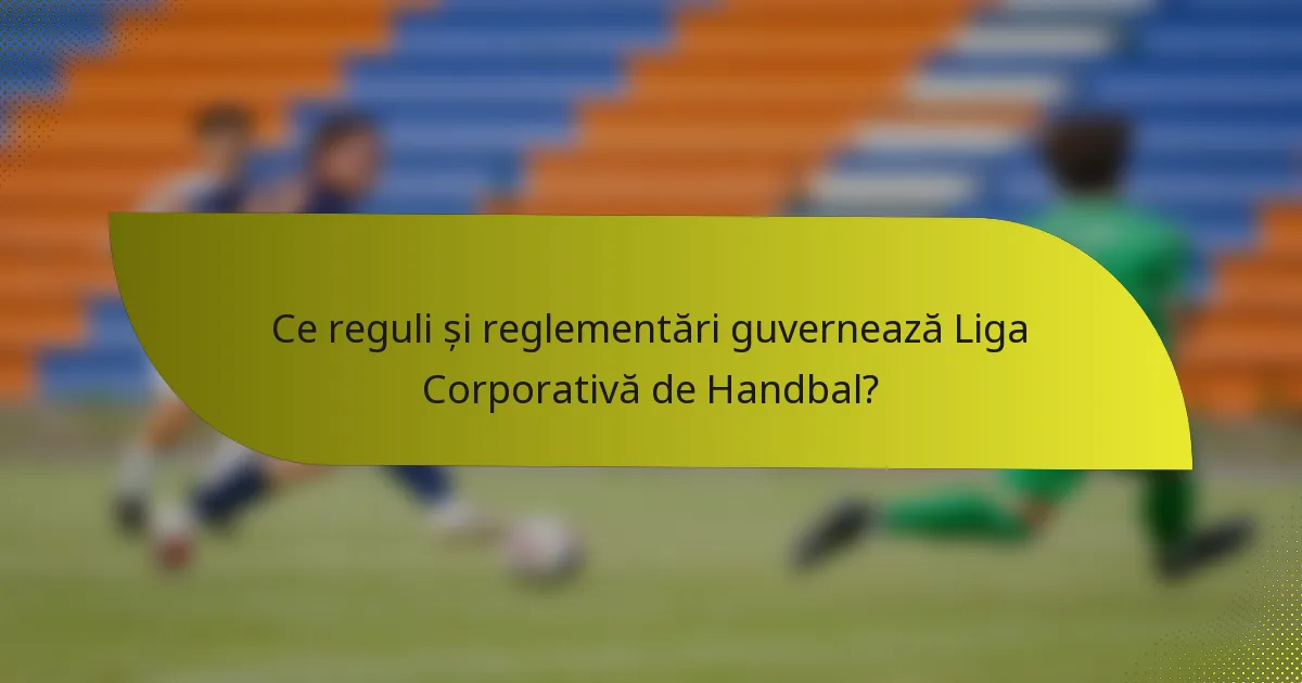 Ce reguli și reglementări guvernează Liga Corporativă de Handbal?