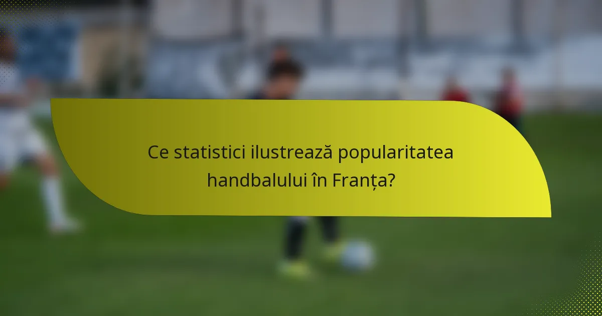 Ce statistici ilustrează popularitatea handbalului în Franța?