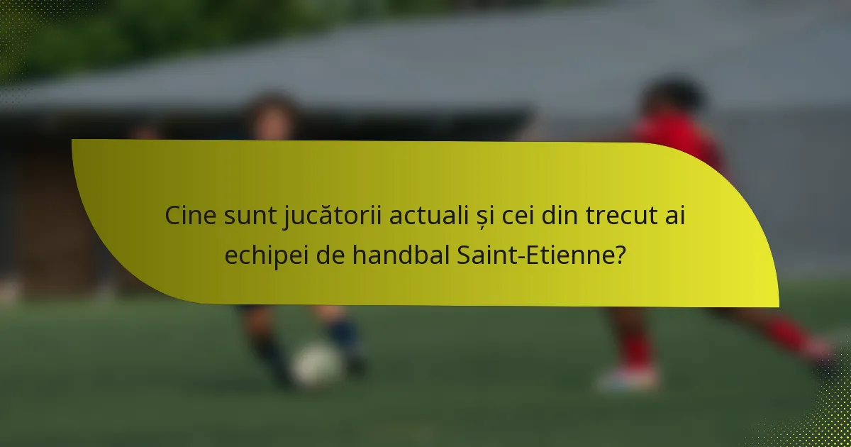 Cine sunt jucătorii actuali și cei din trecut ai echipei de handbal Saint-Etienne?