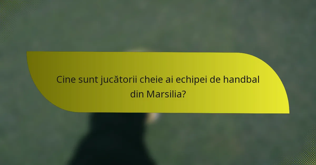 Cine sunt jucătorii cheie ai echipei de handbal din Marsilia?