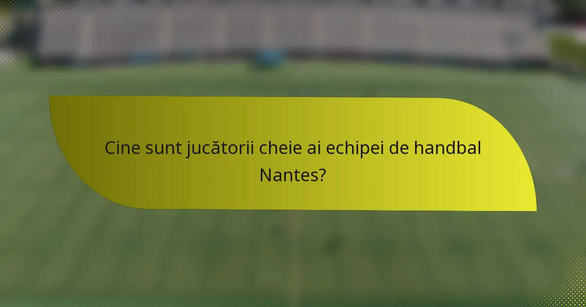 Cine sunt jucătorii cheie ai echipei de handbal Nantes?