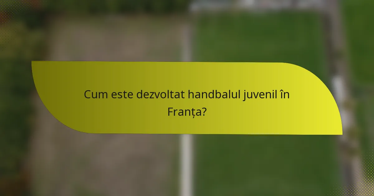 Cum este dezvoltat handbalul juvenil în Franța?