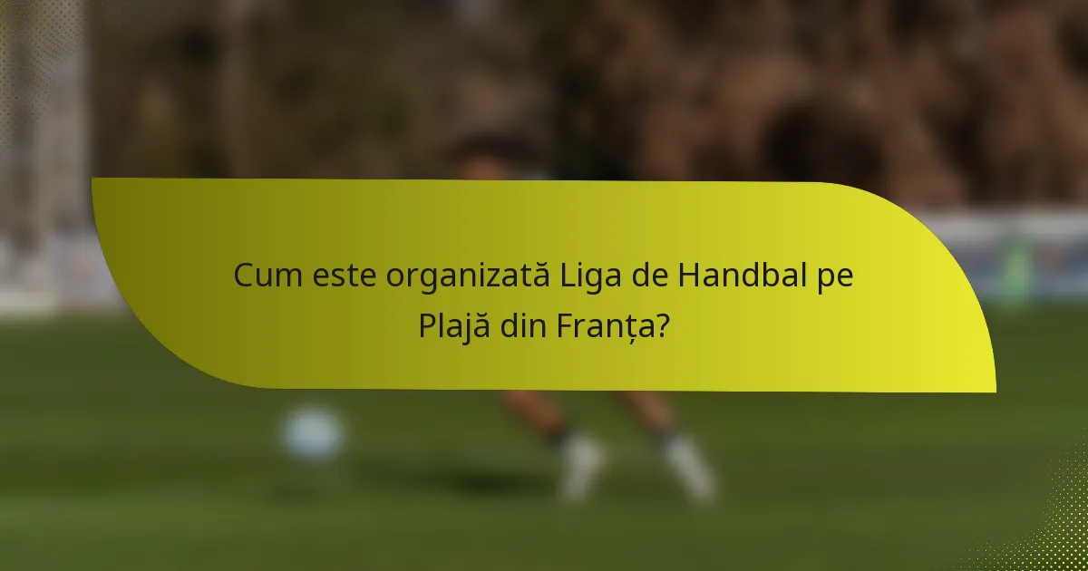 Cum este organizată Liga de Handbal pe Plajă din Franța?