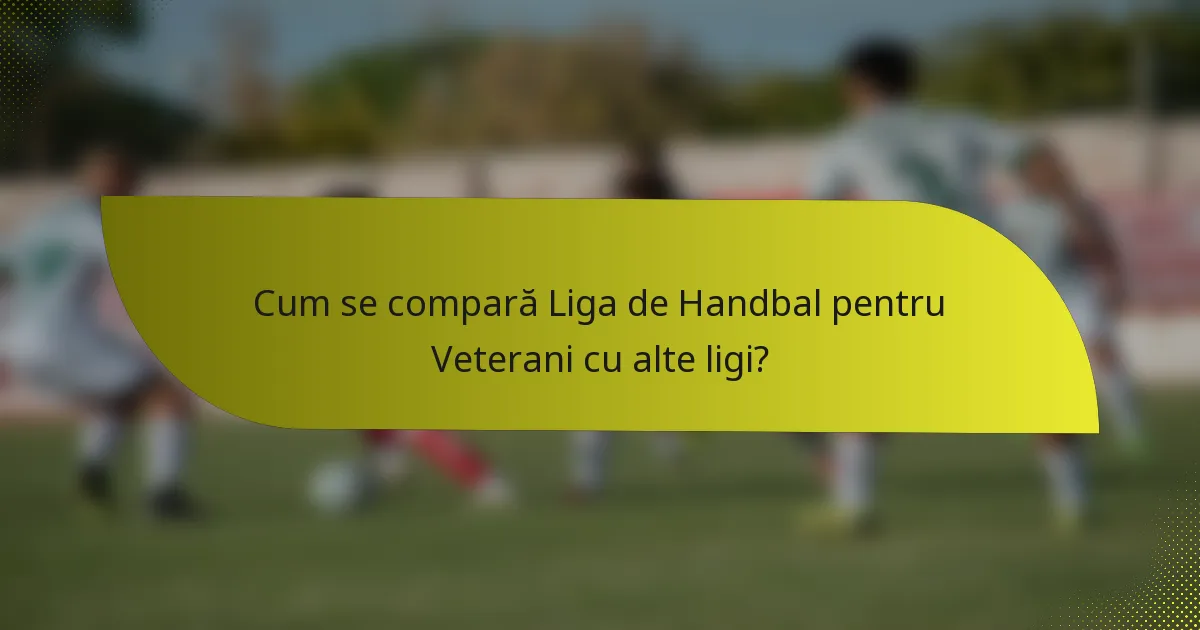 Cum se compară Liga de Handbal pentru Veterani cu alte ligi?