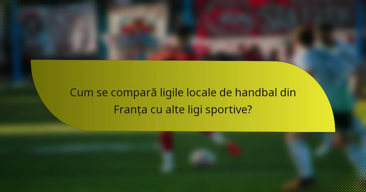 Cum se compară ligile locale de handbal din Franța cu alte ligi sportive?